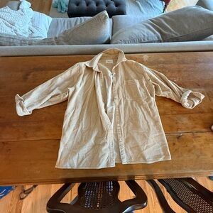 Wilfred Beige Waffle Knit Lightweight Shirt Jacket